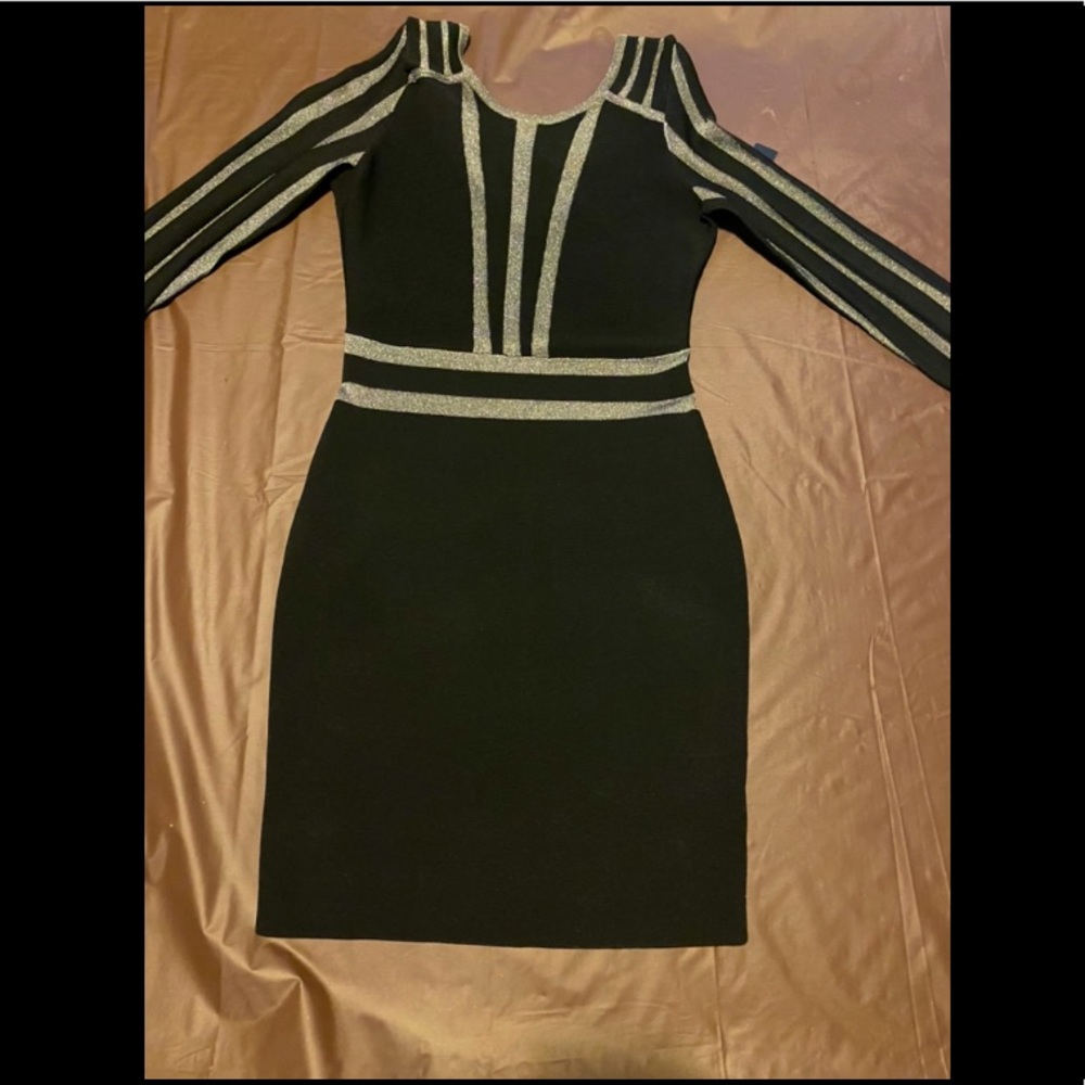 Guess Black and silver cocktail party dress size 6